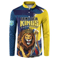 Custom Kings Saint Lucia Champions Cricket Button Sweatshirt St Lucia Glory Awaits - Wonder Print Shop