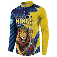 Custom Kings Saint Lucia Champions Cricket Button Sweatshirt St Lucia Glory Awaits - Wonder Print Shop