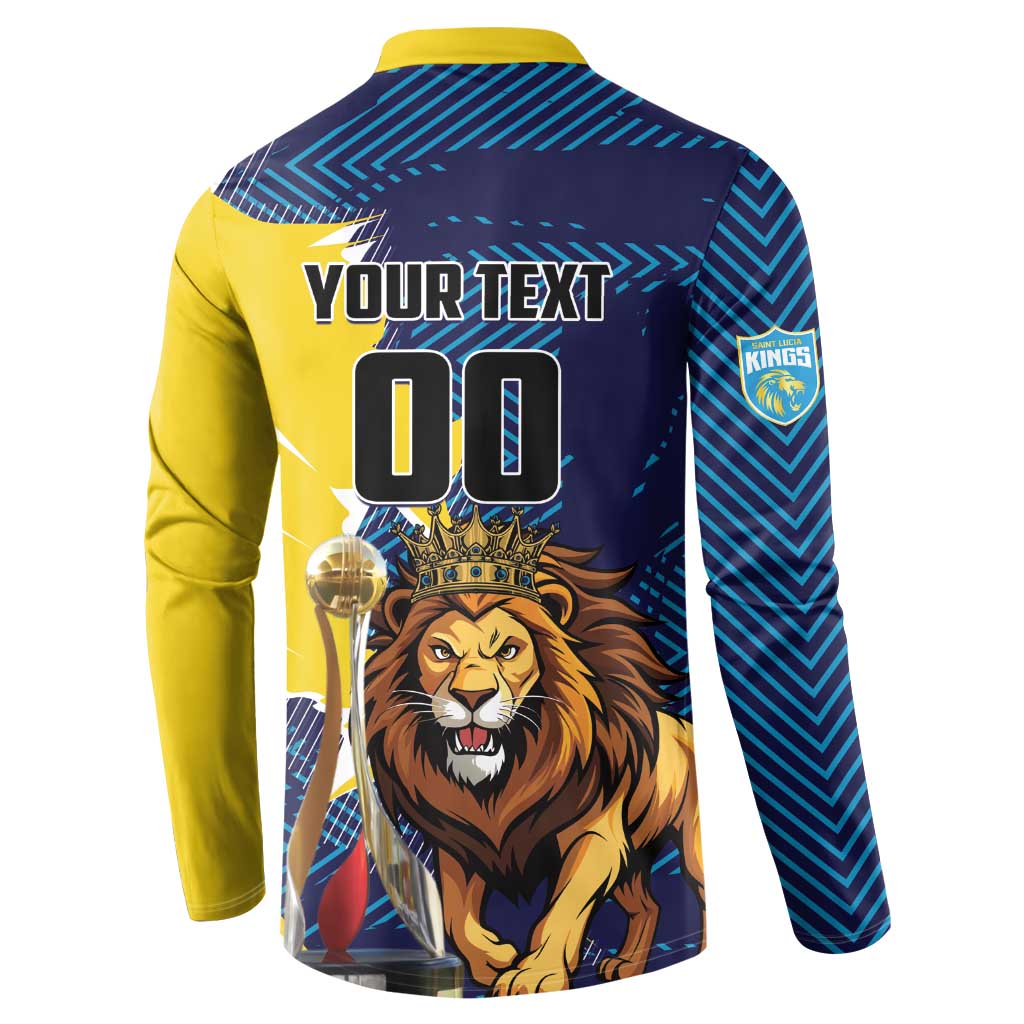 Custom Kings Saint Lucia Champions Cricket Button Sweatshirt St Lucia Glory Awaits - Wonder Print Shop