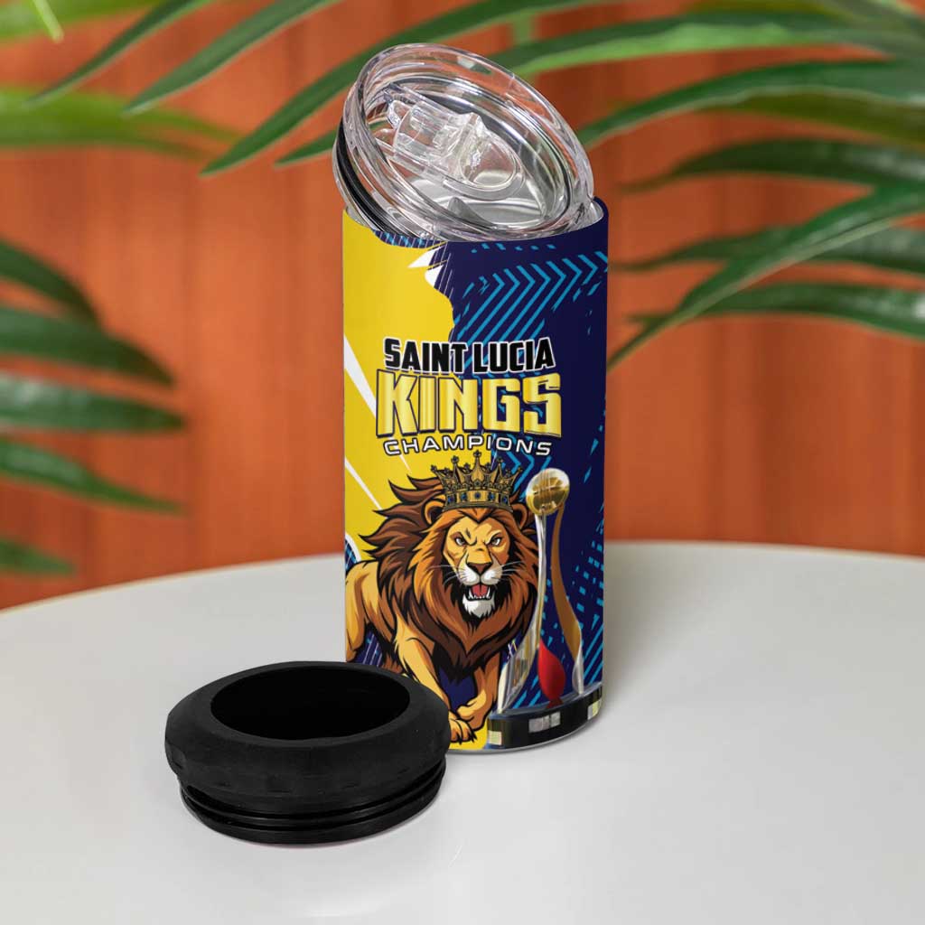 Kings Saint Lucia Champions Cricket 4 in 1 Can Cooler Tumbler St Lucia Glory Awaits - Wonder Print Shop