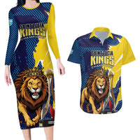Custom Kings Saint Lucia Champions Cricket Couples Matching Long Sleeve Bodycon Dress and Hawaiian Shirt St Lucia Glory Awaits - Wonder Print Shop