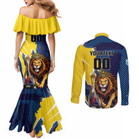 Custom Kings Saint Lucia Champions Cricket Couples Matching Mermaid Dress and Long Sleeve Button Shirt St Lucia Glory Awaits - Wonder Print Shop