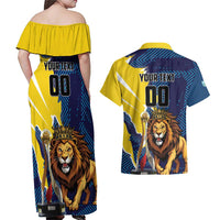 Custom Kings Saint Lucia Champions Cricket Couples Matching Off Shoulder Maxi Dress and Hawaiian Shirt St Lucia Glory Awaits - Wonder Print Shop