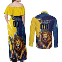 Custom Kings Saint Lucia Champions Cricket Couples Matching Off Shoulder Maxi Dress and Long Sleeve Button Shirt St Lucia Glory Awaits - Wonder Print Shop