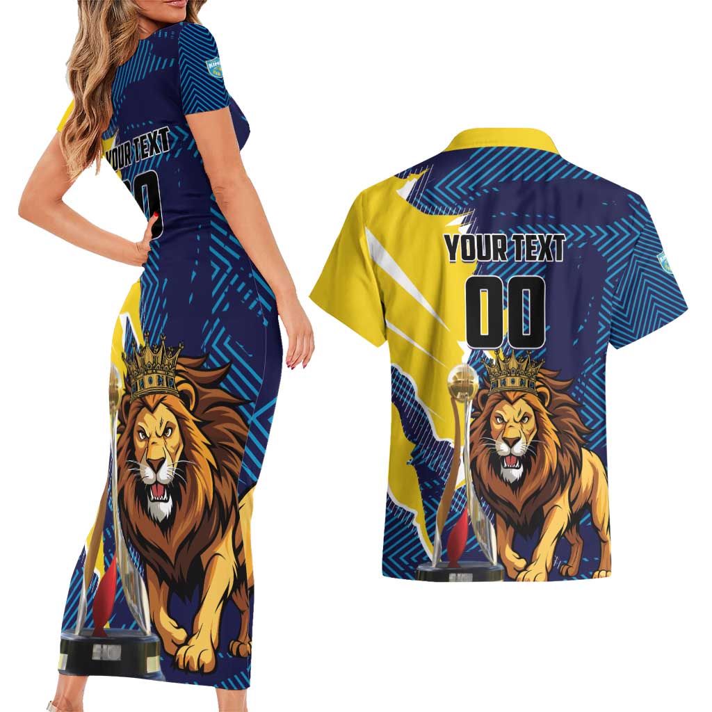 Custom Kings Saint Lucia Champions Cricket Couples Matching Short Sleeve Bodycon Dress and Hawaiian Shirt St Lucia Glory Awaits - Wonder Print Shop