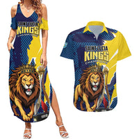 Custom Kings Saint Lucia Champions Cricket Couples Matching Summer Maxi Dress and Hawaiian Shirt St Lucia Glory Awaits - Wonder Print Shop