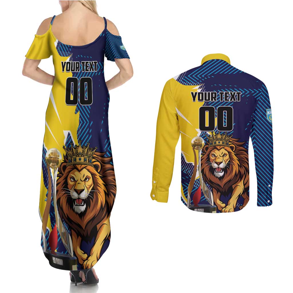 Custom Kings Saint Lucia Champions Cricket Couples Matching Summer Maxi Dress and Long Sleeve Button Shirt St Lucia Glory Awaits - Wonder Print Shop