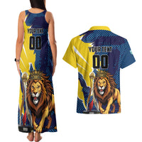 Custom Kings Saint Lucia Champions Cricket Couples Matching Tank Maxi Dress and Hawaiian Shirt St Lucia Glory Awaits - Wonder Print Shop