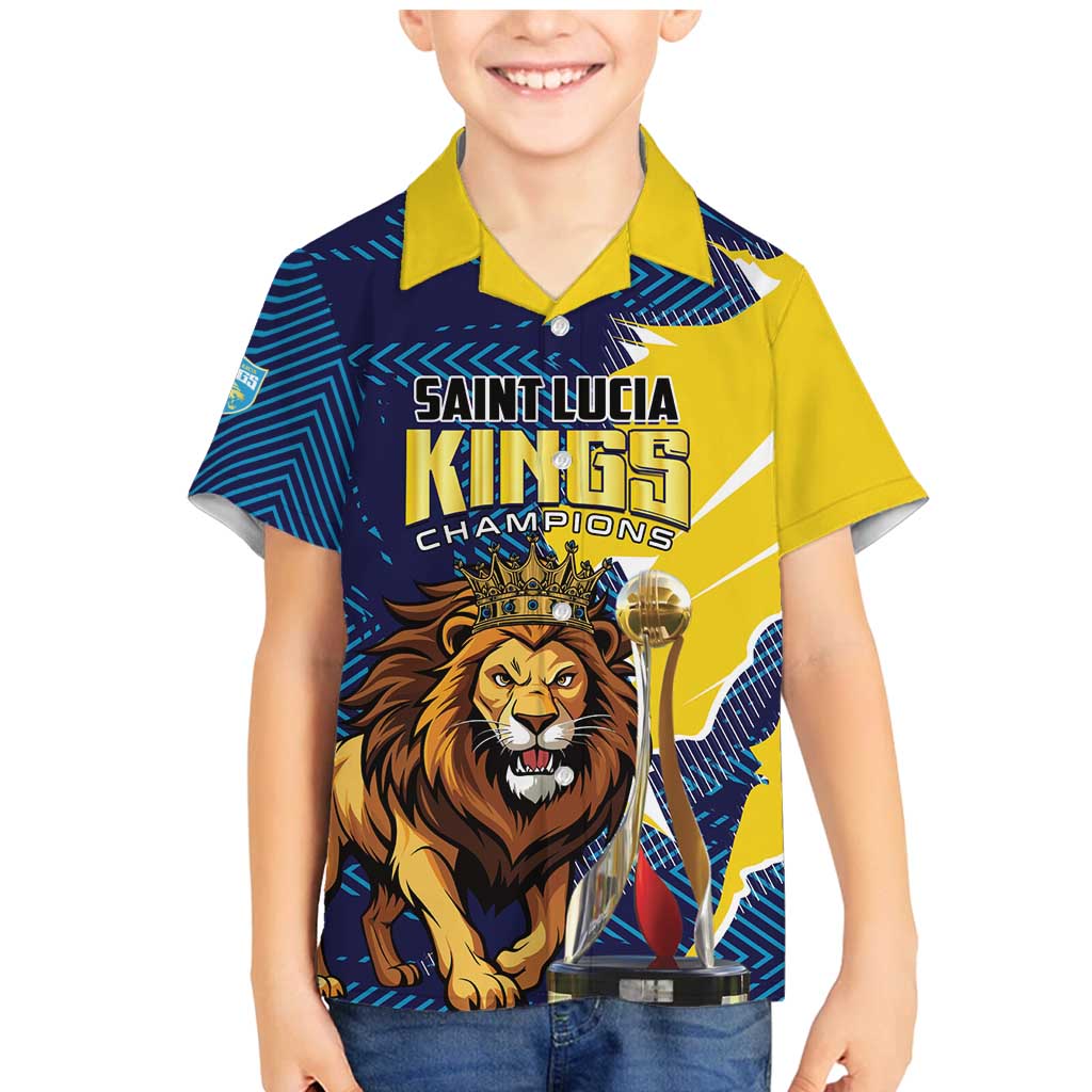 Custom Kings Saint Lucia Champions Cricket Family Matching Mermaid Dress and Hawaiian Shirt St Lucia Glory Awaits - Wonder Print Shop