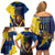Custom Kings Saint Lucia Champions Cricket Family Matching Off Shoulder Short Dress and Hawaiian Shirt St Lucia Glory Awaits - Wonder Print Shop