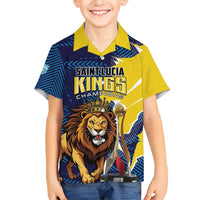 Custom Kings Saint Lucia Champions Cricket Family Matching Short Sleeve Bodycon Dress and Hawaiian Shirt St Lucia Glory Awaits - Wonder Print Shop