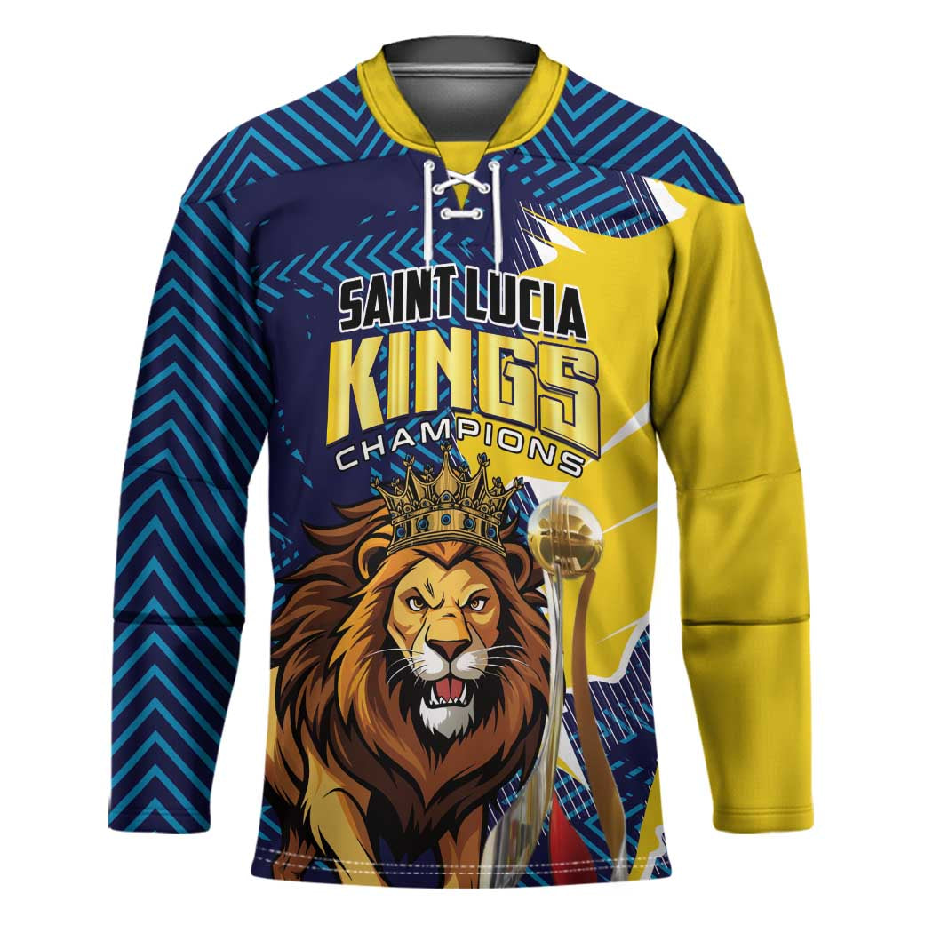 Custom Kings Saint Lucia Champions Cricket Hockey Jersey St Lucia Glory Awaits - Wonder Print Shop