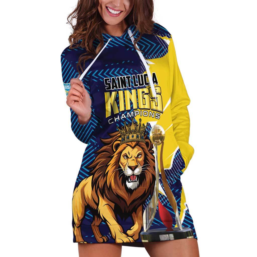 Custom Kings Saint Lucia Champions Cricket Hoodie Dress St Lucia Glory Awaits - Wonder Print Shop