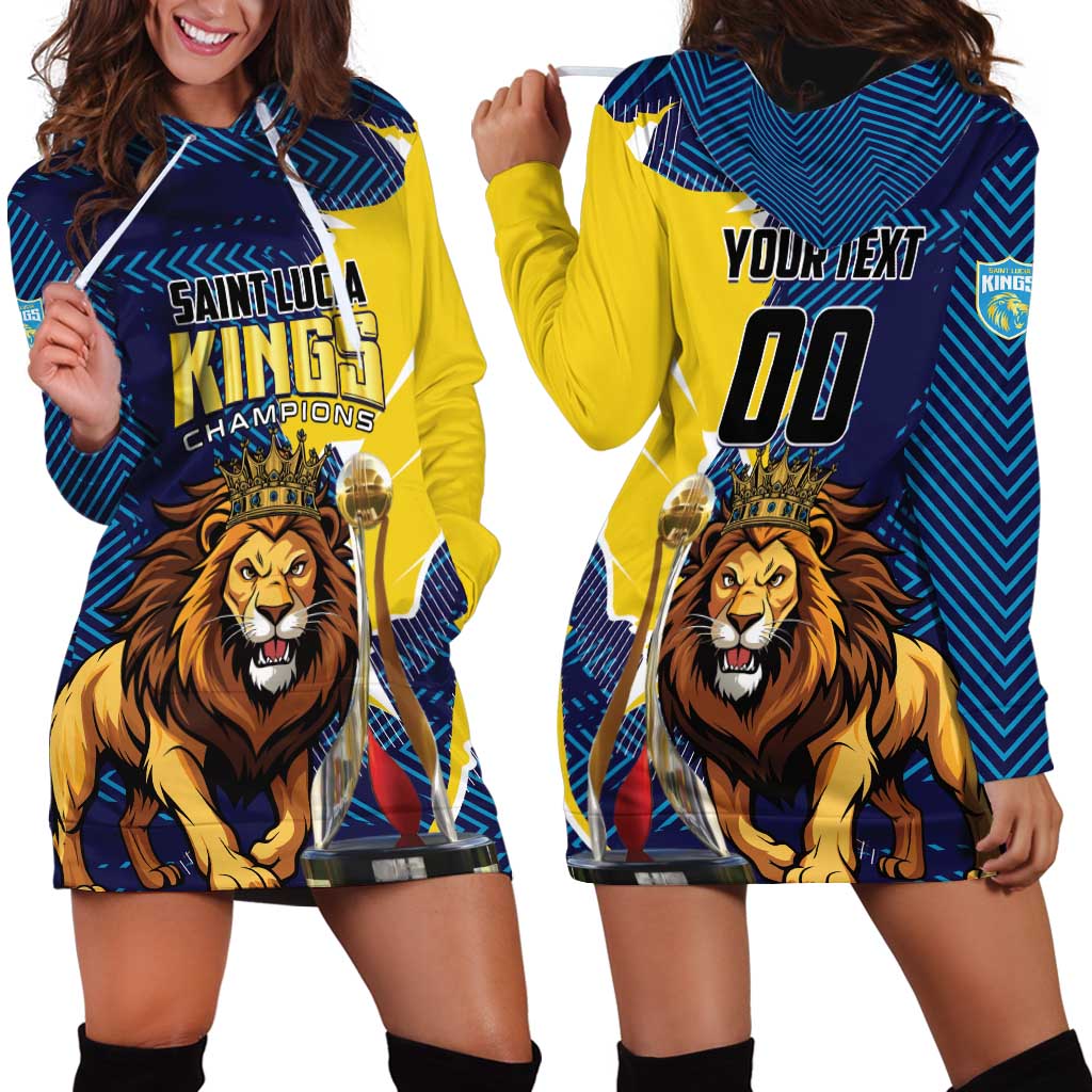 Custom Kings Saint Lucia Champions Cricket Hoodie Dress St Lucia Glory Awaits - Wonder Print Shop