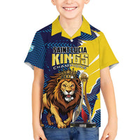 Custom Kings Saint Lucia Champions Cricket Kid Hawaiian Shirt St Lucia Glory Awaits - Wonder Print Shop