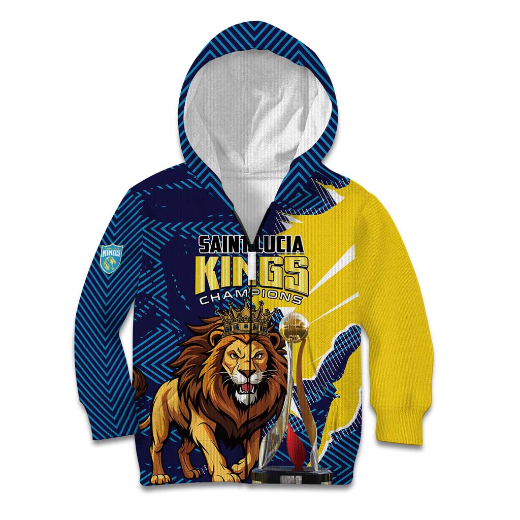 Custom Kings Saint Lucia Champions Cricket Kid Hoodie St Lucia Glory Awaits - Wonder Print Shop