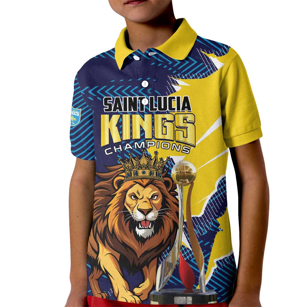 Custom Kings Saint Lucia Champions Cricket Kid Polo Shirt St Lucia Glory Awaits - Wonder Print Shop