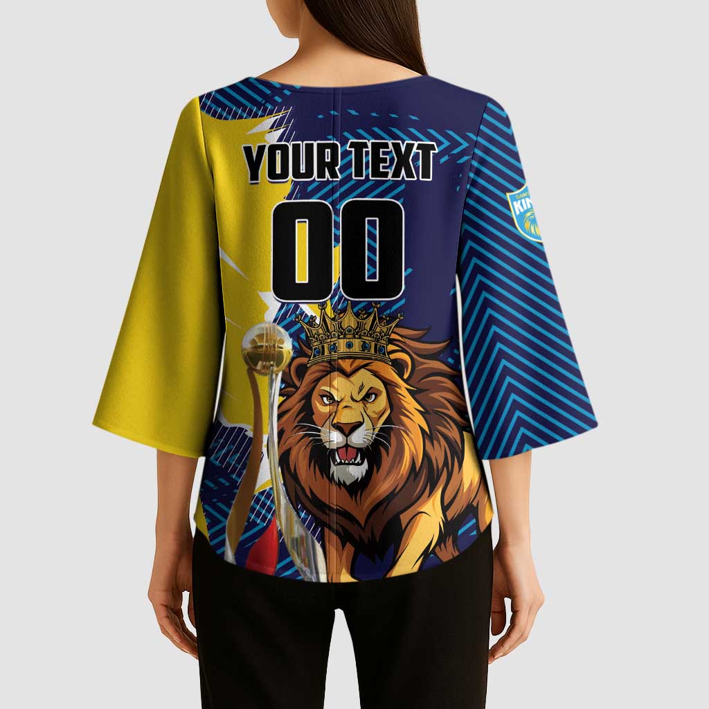 Custom Kings Saint Lucia Champions Cricket Kimono Sleeve Blouse St Lucia Glory Awaits - Wonder Print Shop