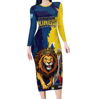 Custom Kings Saint Lucia Champions Cricket Long Sleeve Bodycon Dress St Lucia Glory Awaits - Wonder Print Shop