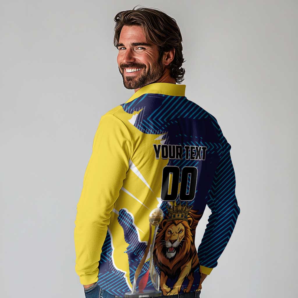 Custom Kings Saint Lucia Champions Cricket Long Sleeve Polo Shirt St Lucia Glory Awaits - Wonder Print Shop