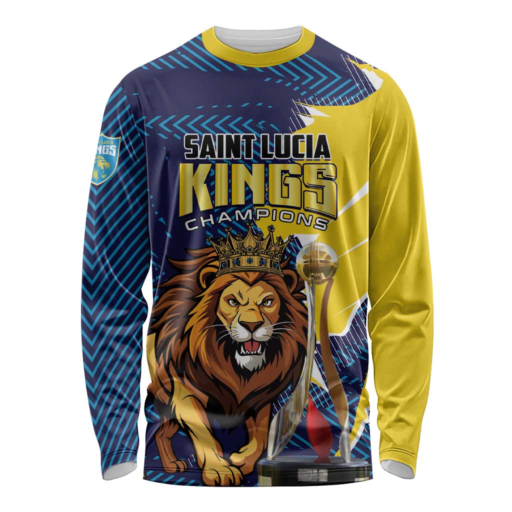Custom Kings Saint Lucia Champions Cricket Long Sleeve Shirt St Lucia Glory Awaits - Wonder Print Shop