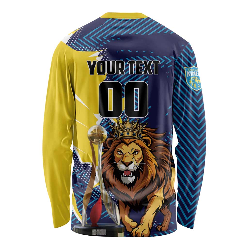 Custom Kings Saint Lucia Champions Cricket Long Sleeve Shirt St Lucia Glory Awaits - Wonder Print Shop