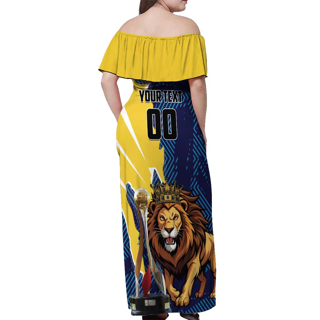 Custom Kings Saint Lucia Champions Cricket Off Shoulder Maxi Dress St Lucia Glory Awaits - Wonder Print Shop