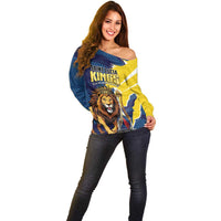 Custom Kings Saint Lucia Champions Cricket Off Shoulder Sweater St Lucia Glory Awaits - Wonder Print Shop