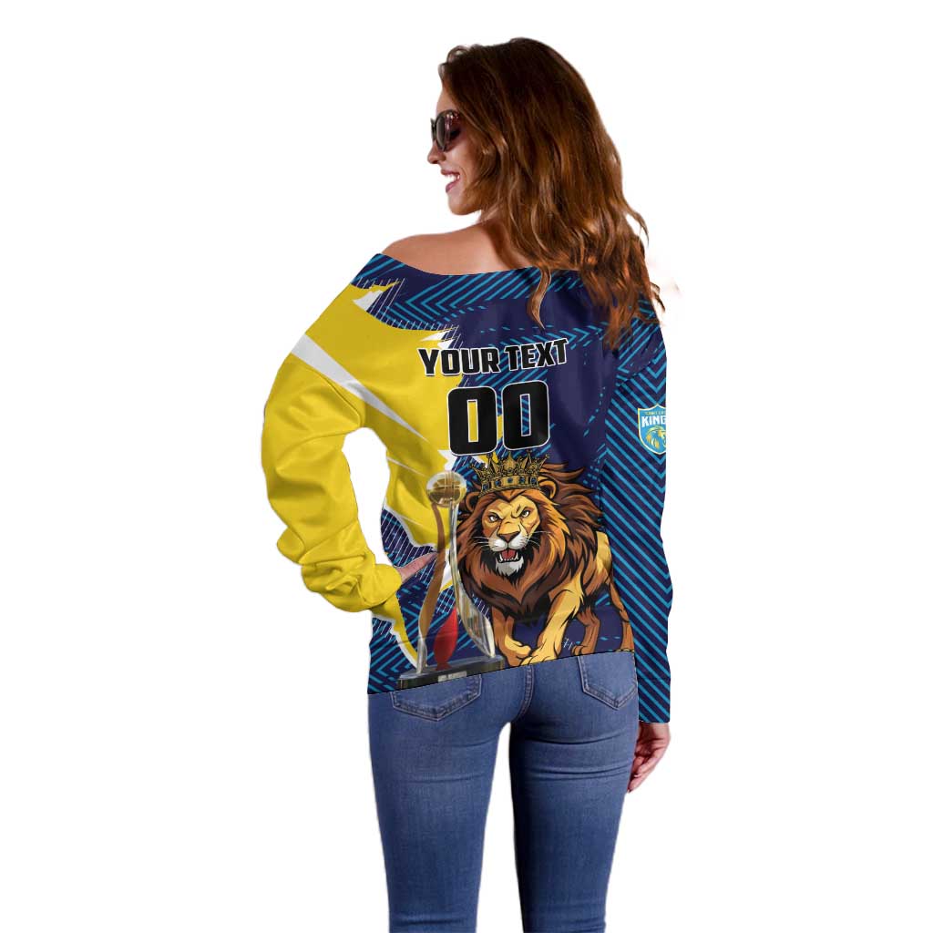 Custom Kings Saint Lucia Champions Cricket Off Shoulder Sweater St Lucia Glory Awaits - Wonder Print Shop