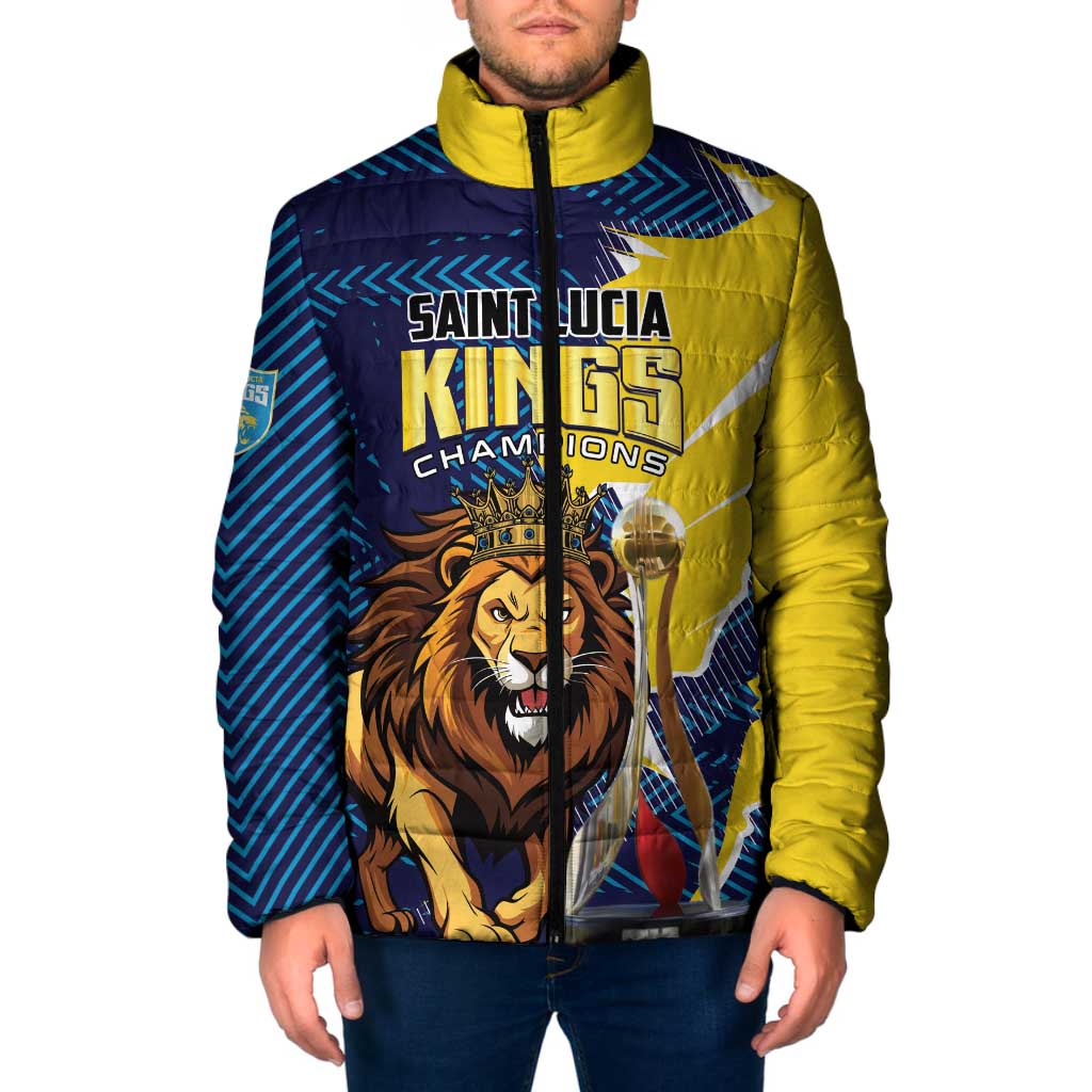 Custom Kings Saint Lucia Champions Cricket Padded Jacket St Lucia Glory Awaits - Wonder Print Shop