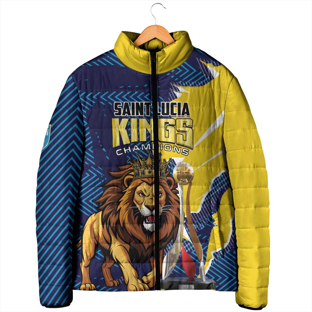 Custom Kings Saint Lucia Champions Cricket Padded Jacket St Lucia Glory Awaits - Wonder Print Shop