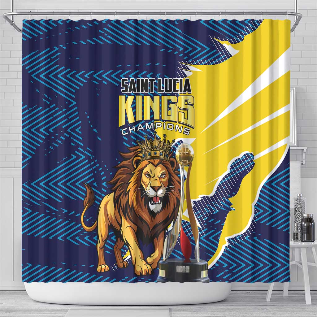 Kings Saint Lucia Champions Cricket Shower Curtain St Lucia Glory Awaits - Wonder Print Shop