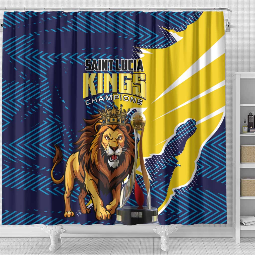 Kings Saint Lucia Champions Cricket Shower Curtain St Lucia Glory Awaits - Wonder Print Shop
