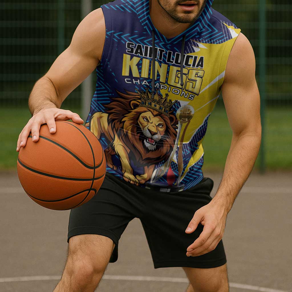 Custom Kings Saint Lucia Champions Cricket Sleeveless Hoodie St Lucia Glory Awaits - Wonder Print Shop