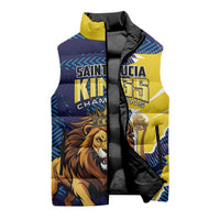 Custom Kings Saint Lucia Champions Cricket Sleeveless Puffer Jacket St Lucia Glory Awaits - Wonder Print Shop