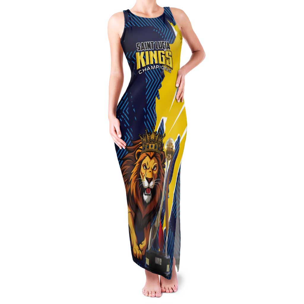Custom Kings Saint Lucia Champions Cricket Tank Maxi Dress St Lucia Glory Awaits - Wonder Print Shop