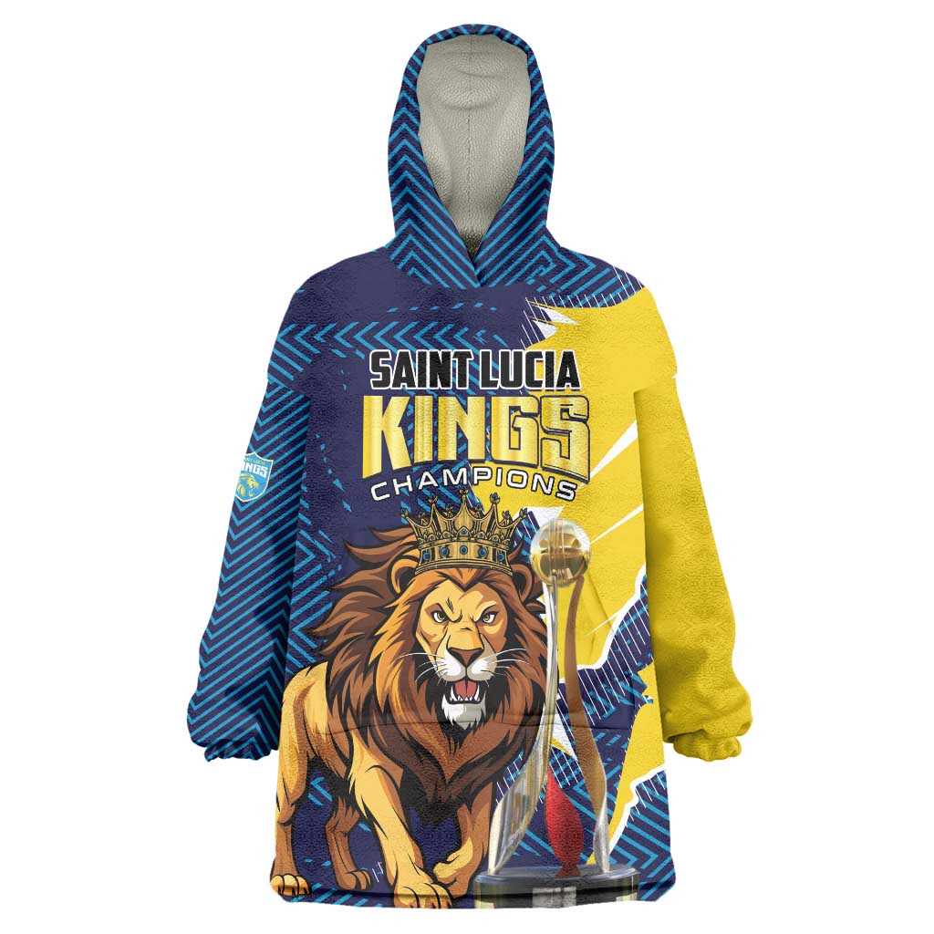Custom Kings Saint Lucia Champions Cricket Wearable Blanket Hoodie St Lucia Glory Awaits - Wonder Print Shop