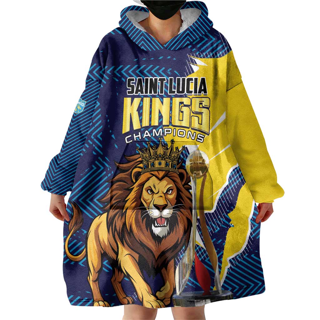Custom Kings Saint Lucia Champions Cricket Wearable Blanket Hoodie St Lucia Glory Awaits - Wonder Print Shop