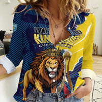 Custom Kings Saint Lucia Champions Cricket Women Casual Shirt St Lucia Glory Awaits - Wonder Print Shop