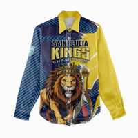 Custom Kings Saint Lucia Champions Cricket Women Casual Shirt St Lucia Glory Awaits - Wonder Print Shop