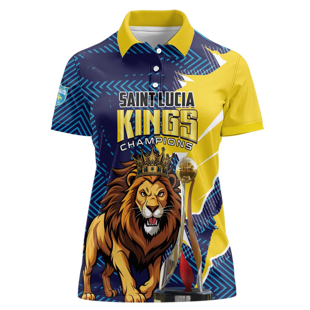 Custom Kings Saint Lucia Champions Cricket Women Polo Shirt St Lucia Glory Awaits - Wonder Print Shop