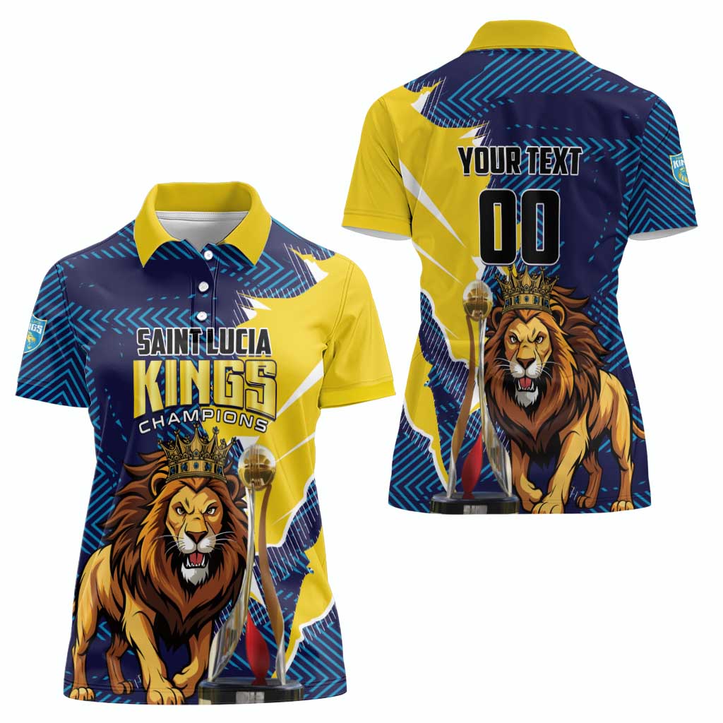 Custom Kings Saint Lucia Champions Cricket Women Polo Shirt St Lucia Glory Awaits - Wonder Print Shop