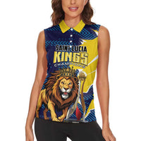 Custom Kings Saint Lucia Champions Cricket Women Sleeveless Polo Shirt St Lucia Glory Awaits - Wonder Print Shop
