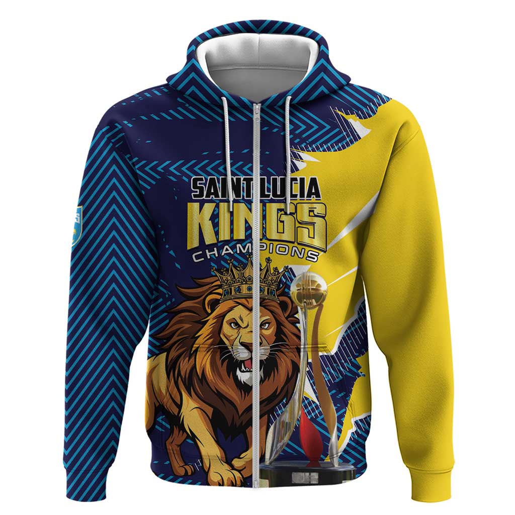 Custom Kings Saint Lucia Champions Cricket Zip Hoodie St Lucia Glory Awaits - Wonder Print Shop