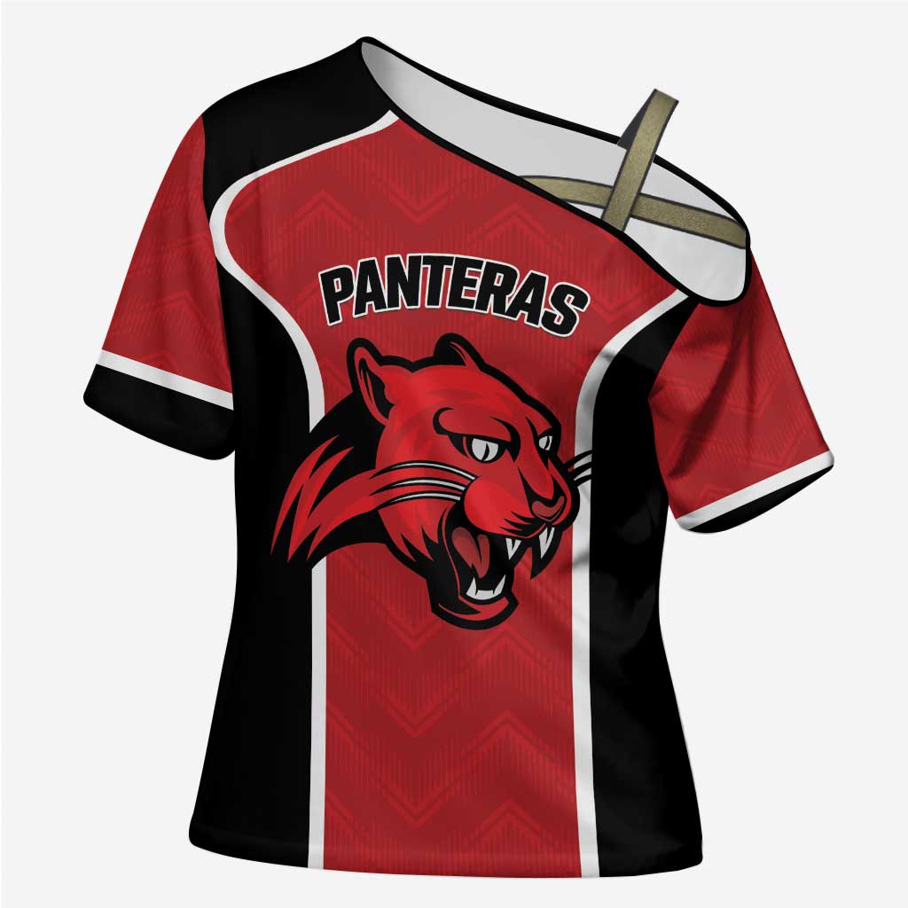 Panteras Guatemala Rugby Custom Cross Shoulder Shirt Siempre Fuertes Siempre Panteras - Wonder Print Shop