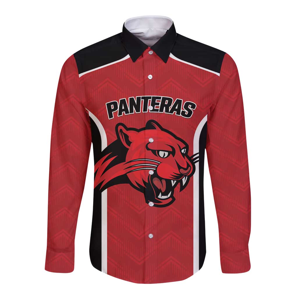 Panteras Guatemala Rugby Custom Long Sleeve Button Shirt Siempre Fuertes Siempre Panteras - Wonder Print Shop