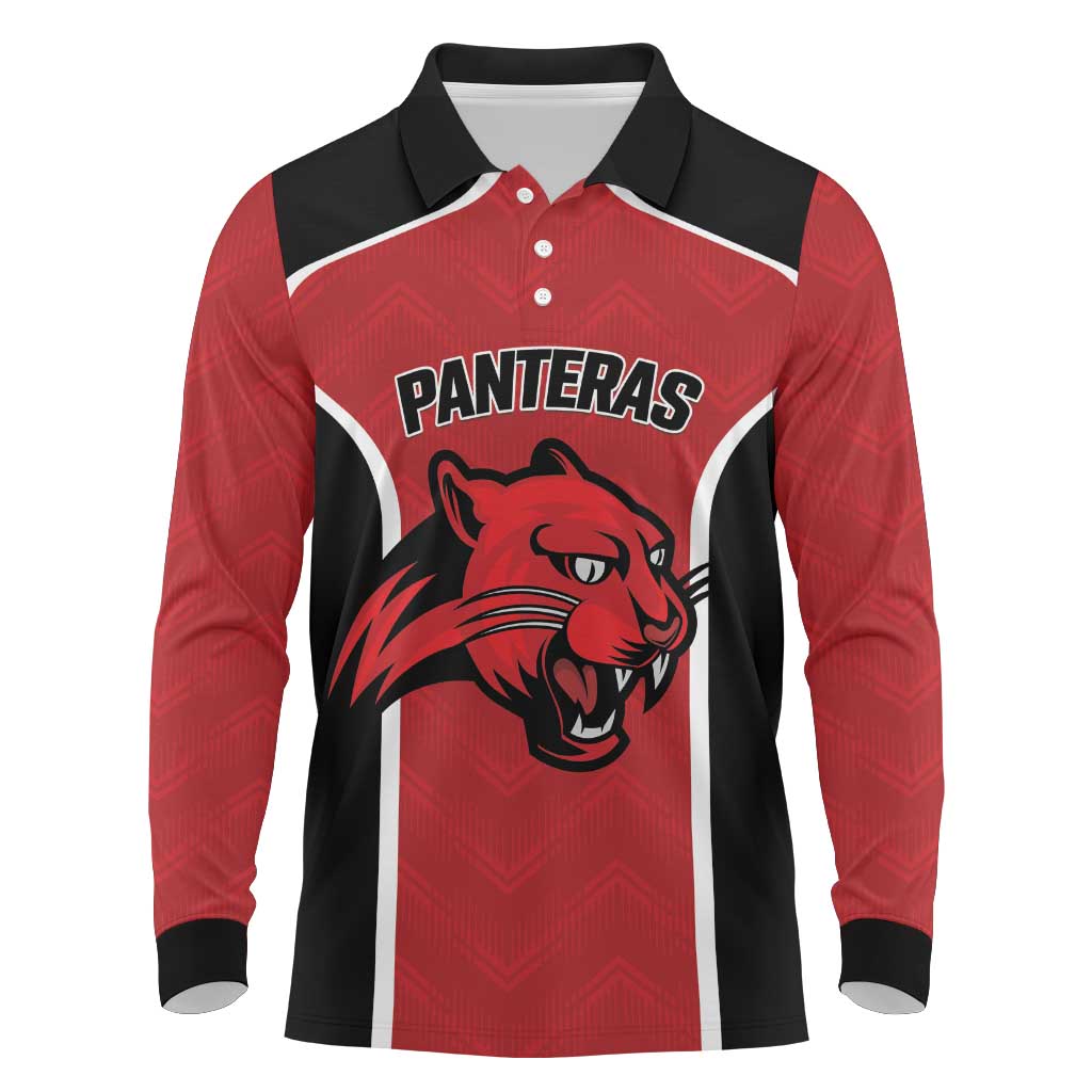 Panteras Guatemala Rugby Custom Long Sleeve Polo Shirt Siempre Fuertes Siempre Panteras - Wonder Print Shop