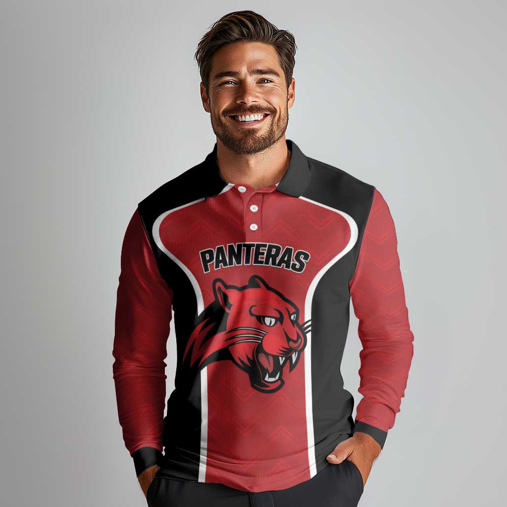 Panteras Guatemala Rugby Custom Long Sleeve Polo Shirt Siempre Fuertes Siempre Panteras - Wonder Print Shop