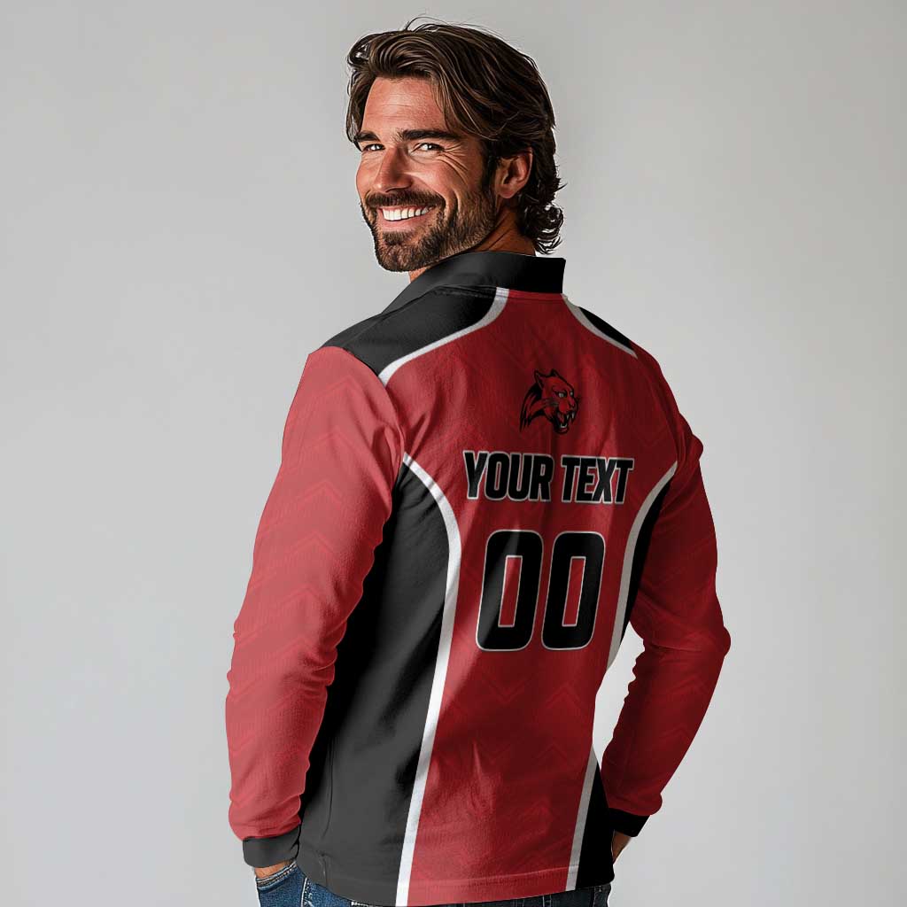 Panteras Guatemala Rugby Custom Long Sleeve Polo Shirt Siempre Fuertes Siempre Panteras - Wonder Print Shop