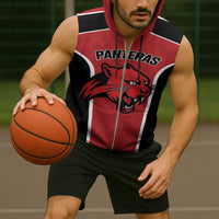 Panteras Guatemala Rugby Custom Sleeveless Zip Hoodie Siempre Fuertes Siempre Panteras - Wonder Print Shop